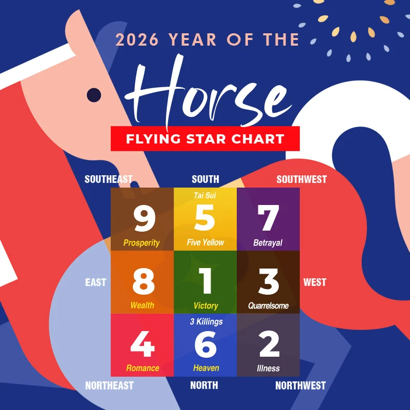 2026年のフライングスター風水チャート