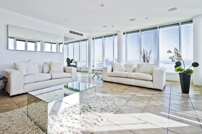 セラミックタイル床の部屋